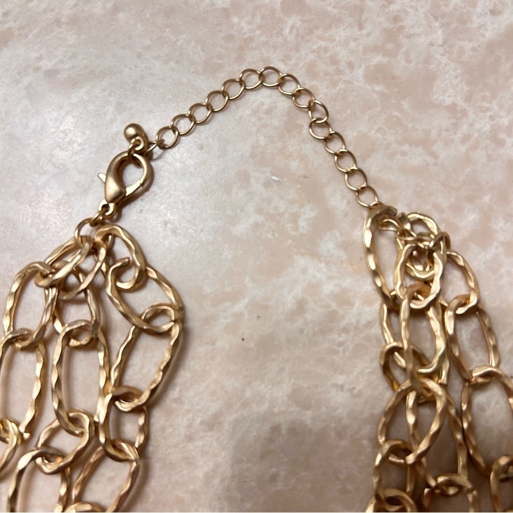Gold and Brown Resin Beaded Multi-Layer Necklace - Picture 3 of 3